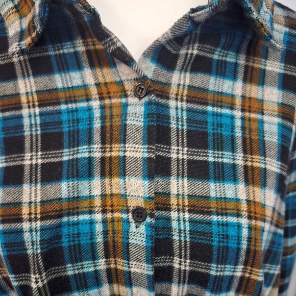 Orange Fashion Village Plaid Long Sleeve Button Up Shirt - Picture 7 of 10